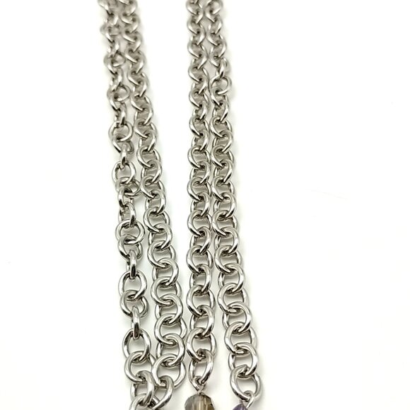 Lia Sophia VIOLET HOUR Double-layered Silver Chain Purple Acrylic Cluster Pendan - Picture 8 of 15